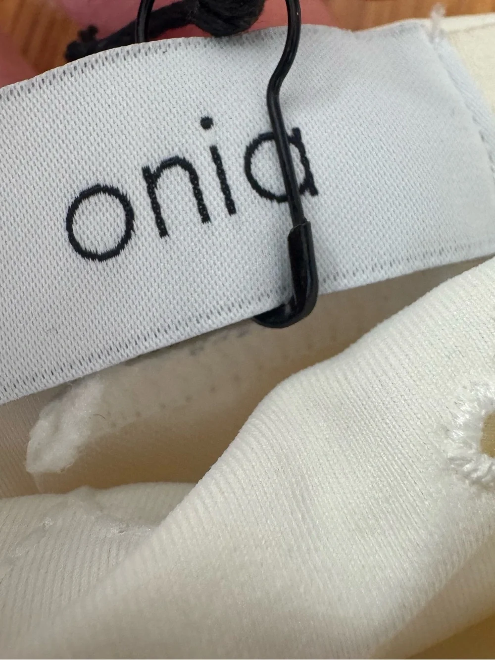 Onia x We Wore What Riviera Bikini Bottom with Pearl Eyelet Snow White L NWT